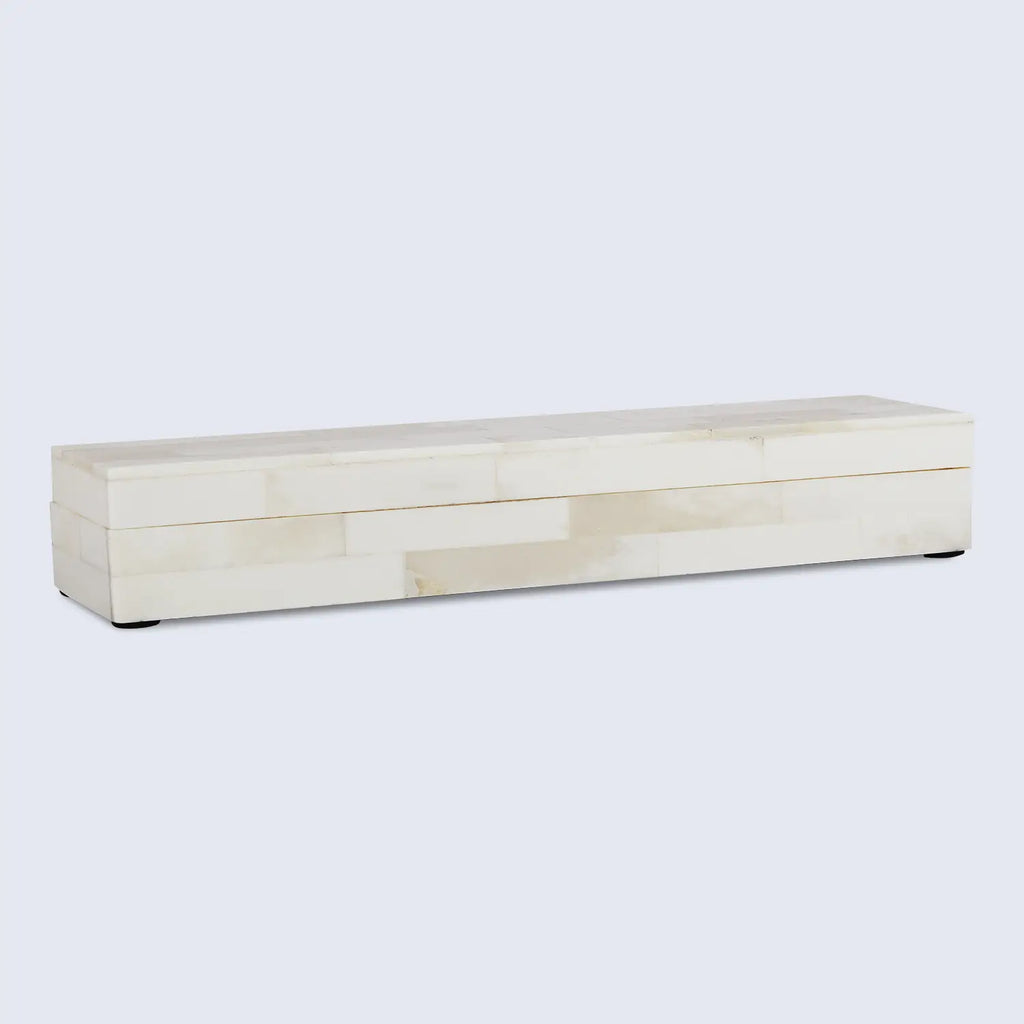 Plain Decorative Storage Box, Bone Inlay in 8 Sizes, White
