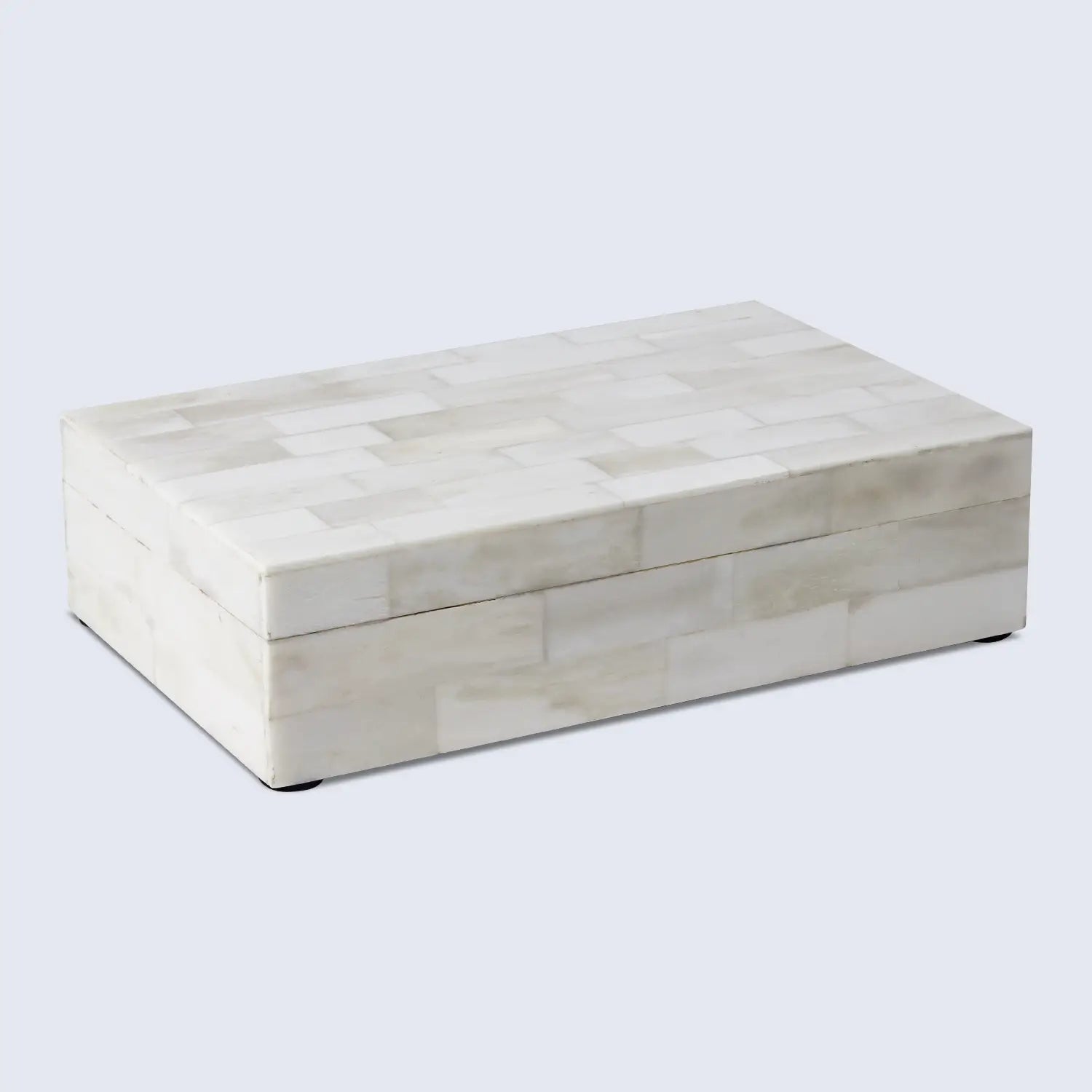 Plain Decorative Storage Box, Bone Inlay in 8 Sizes, White