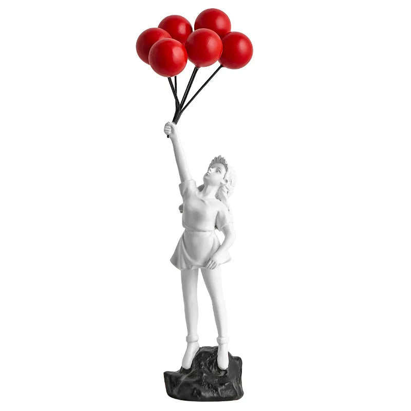 DecorBites™ Balloon Girl Graffiti Statue, Collectible Sculpture, Desk Decor, Home Office Gift