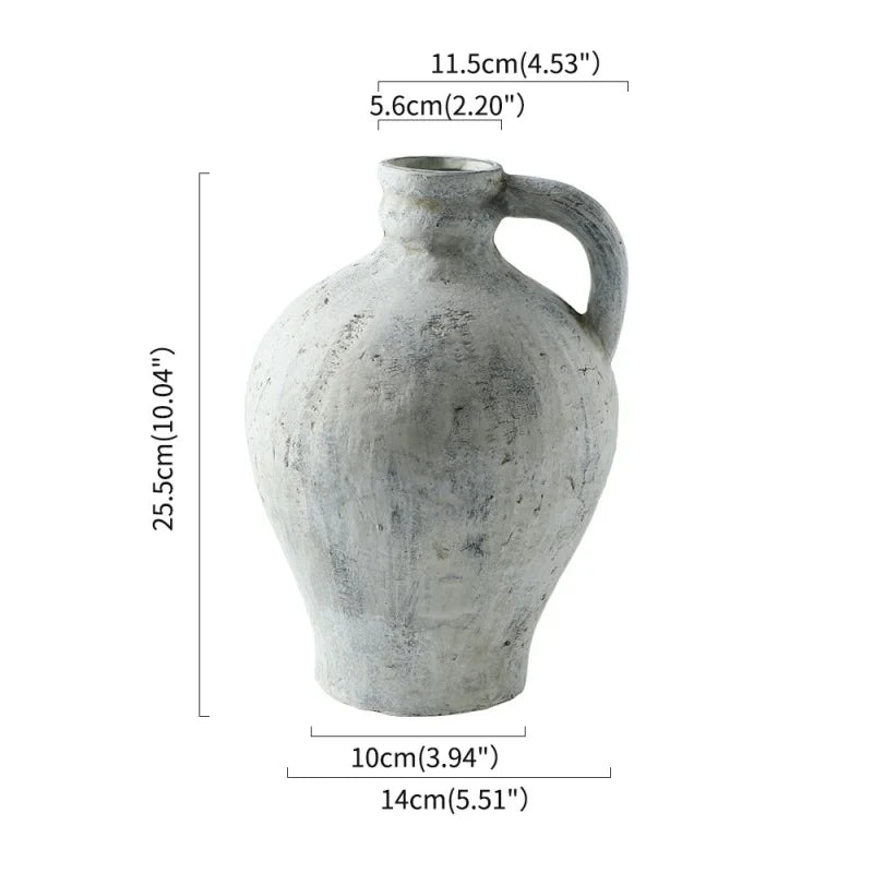 DecorBites™ Rustic Handmade Ceramic Vase for Home Decor