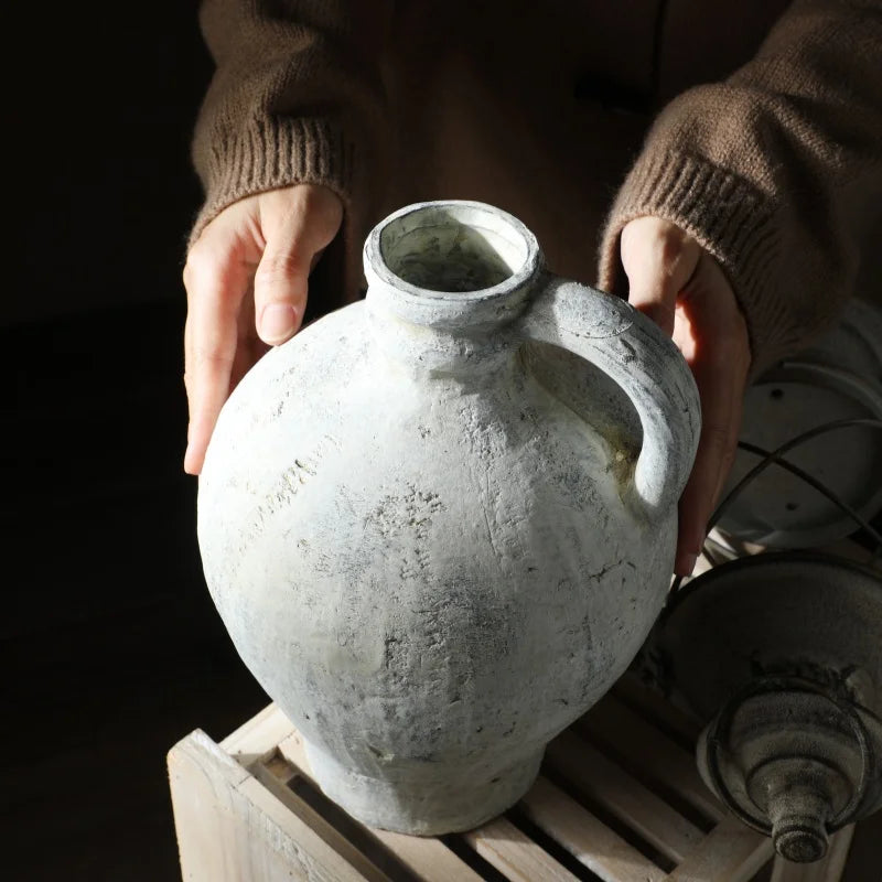 DecorBites™ Rustic Handmade Ceramic Vase for Home Decor