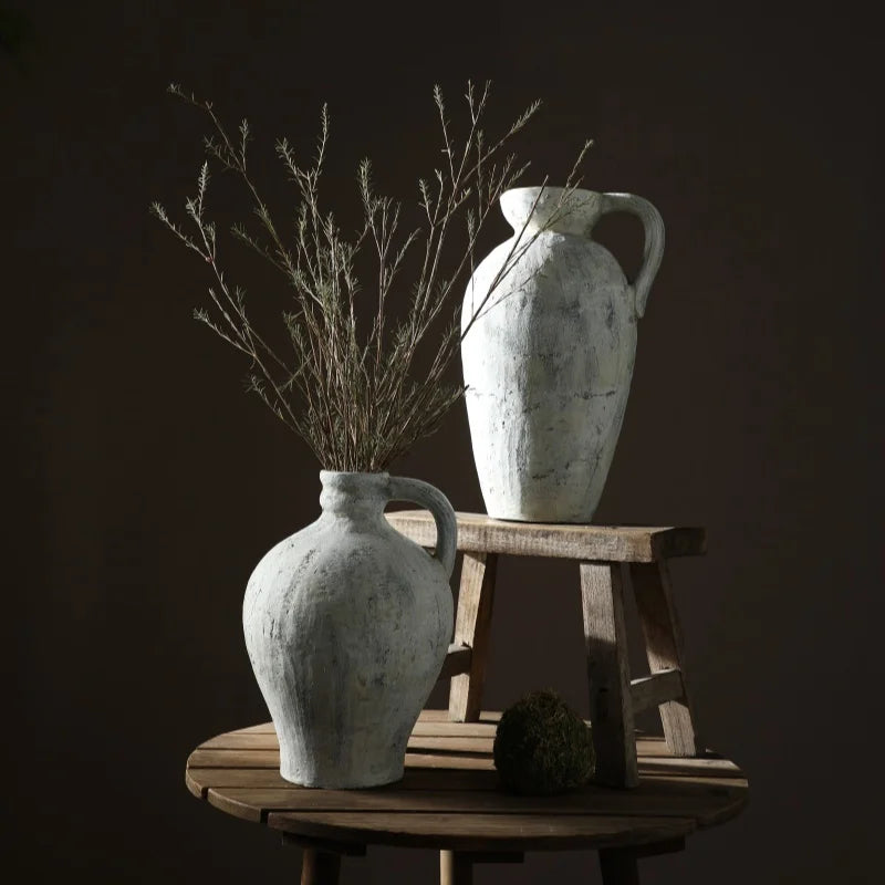 DecorBites™ Rustic Handmade Ceramic Vase for Home Decor